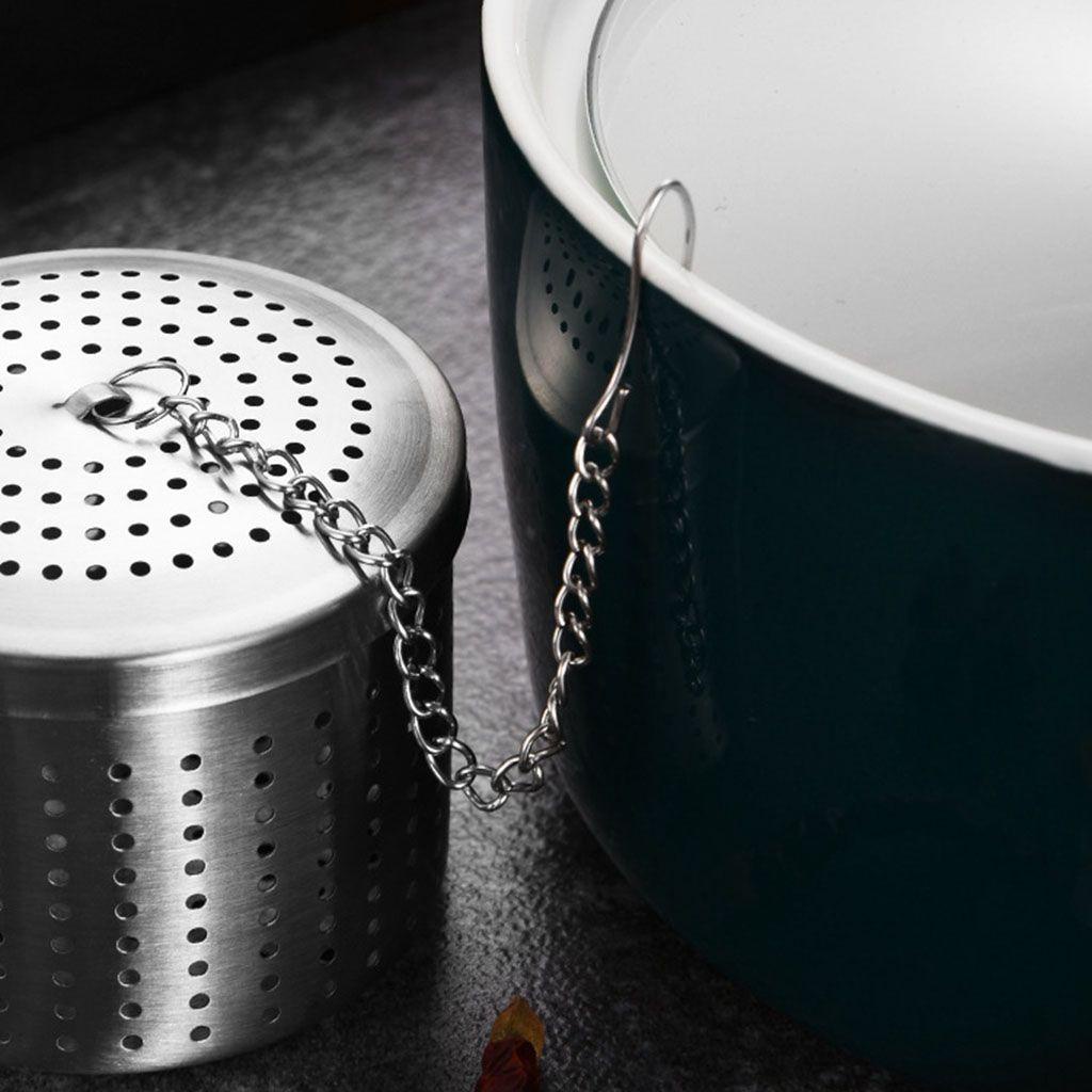 1 Xô Đựng Trà Bằng Thép Không Gỉ 304 Kèm Dây Xích Dễ Vệ Sinh|Dụng Cụ Lọc Trà Tiện Lợi Dễ Sử Dụng