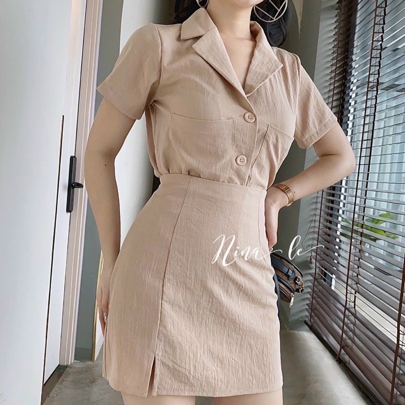 Sét Sơ Mi Váy Sẻ Đùi Bigsize 55kg Đến 100kg (M/L/XL/XXL)