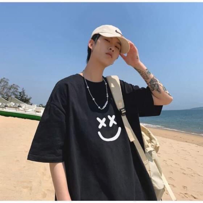 Áo thun tay lỡ mặt cười TC11