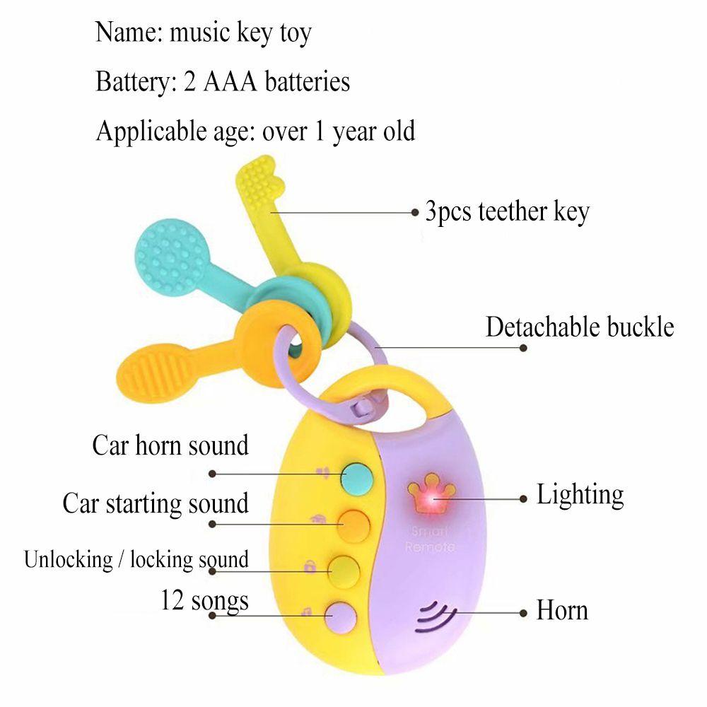 NIUYOU Chìa Khóa Xe Hơi Có Nhạc Và Đèn Flash Nhiều Màu Sắc Dễ Thương