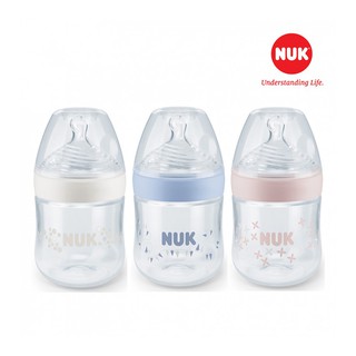 Bình sữa NUK Nature Sense nhựa PP núm ti Silicone Đức cổ rộng 150ml/ 260ml