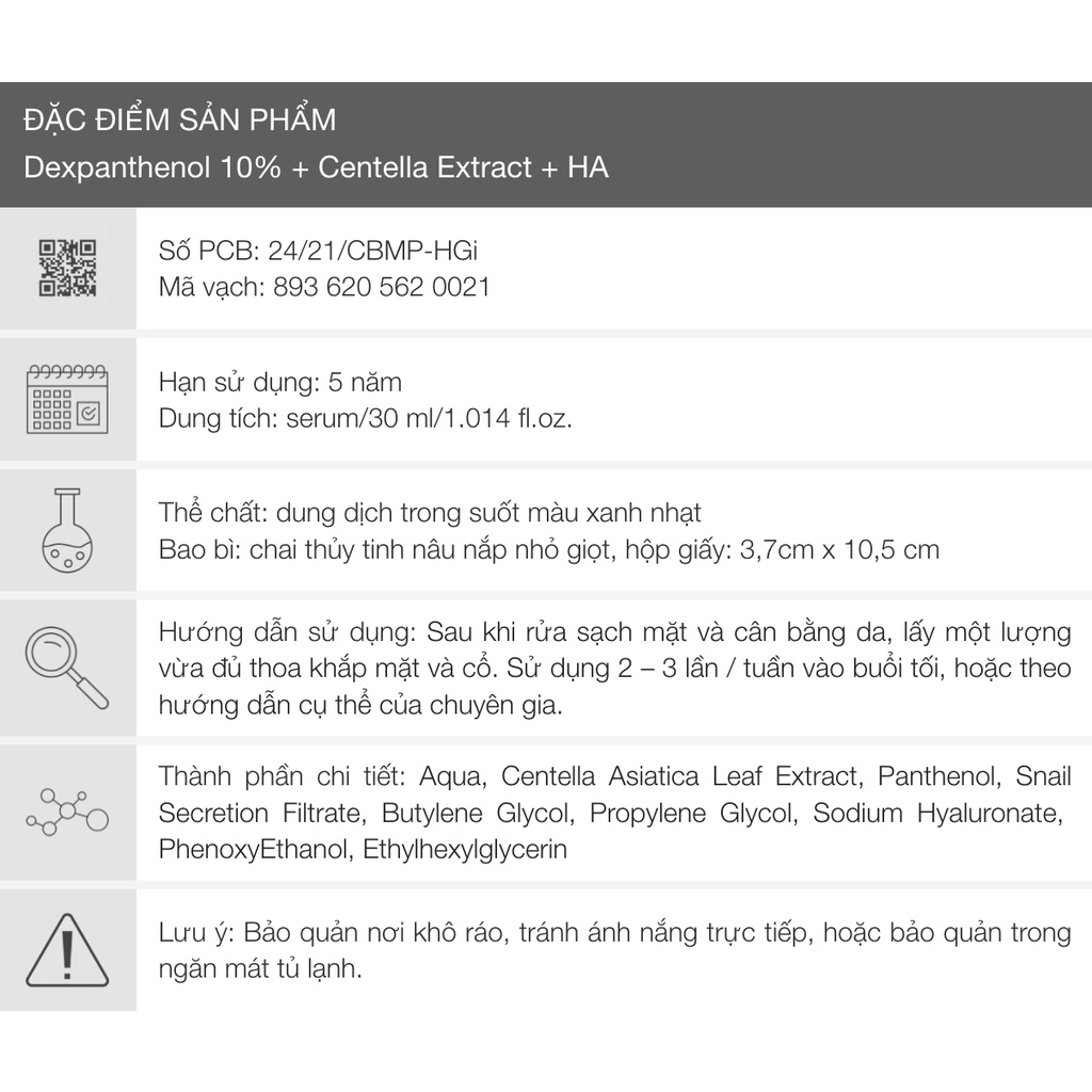 SERUM DRCEUTICS CẤP ẨM PHỤC HỒI DA B5 + CENTELLA + HA