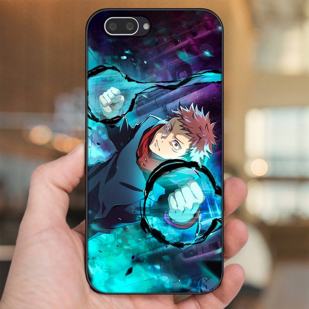 Ốp lưng Oppo A3S viền đen in hình Yuji Jujutsu Kaisen