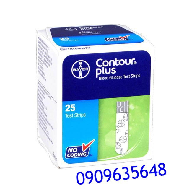 Que thử đường huyết Bayer Contour Plus 25