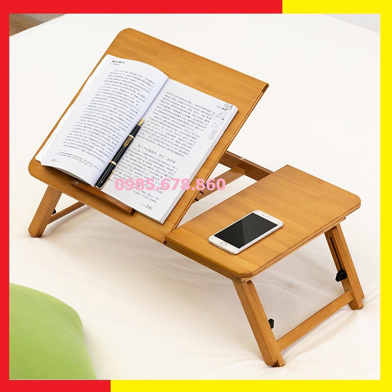 Bàn gấp Gỗ Tre tự nhiên tiện dụng có thể điều chỉnh độ cao 4 chân và góc nghiêng | BigBuy360 - bigbuy360.vn