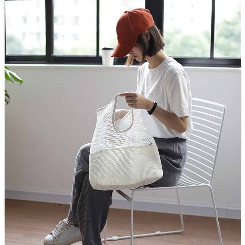 Túi Xách tote Chất Liệu canvas Phối Lưới Phong Cách Hàn Quốc Thời Trang Cho Nữ Gylb583