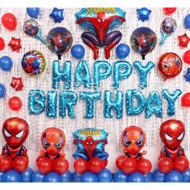 Sét chữ hơi người nhện trang trí sinh nhật cho bé