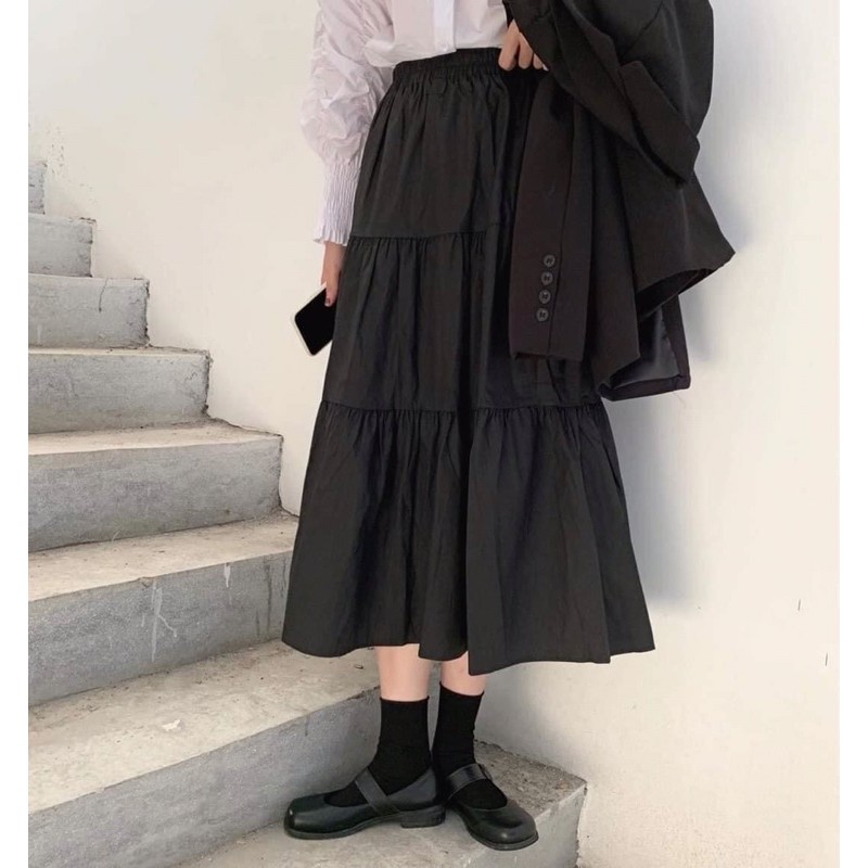 Chân Váy Vintage Nữ 🌸 Chân váy Dài Nữ 2 Lớp Voan, 3 Tầng Dáng Dài Ulzzang Siêu Xinh | WebRaoVat - webraovat.net.vn