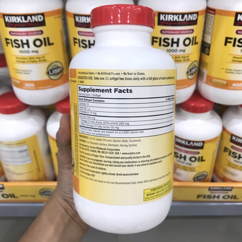 Omega 3 Fish Oil 1000mg Kirkland Của Mỹ hộp 400 viên | BigBuy360 - bigbuy360.vn