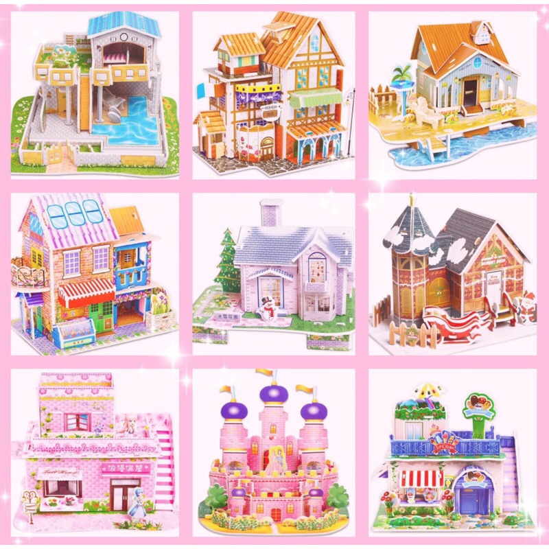 Tranh Ghép pilu Mô Hình Nhà 3D ngôi nhà của bé