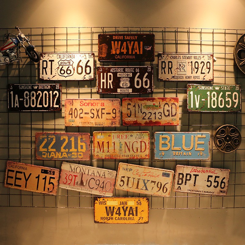 Tấm Kim Loại Treo Tường Trang Trí Phong Cách Cổ Điển Mỹ