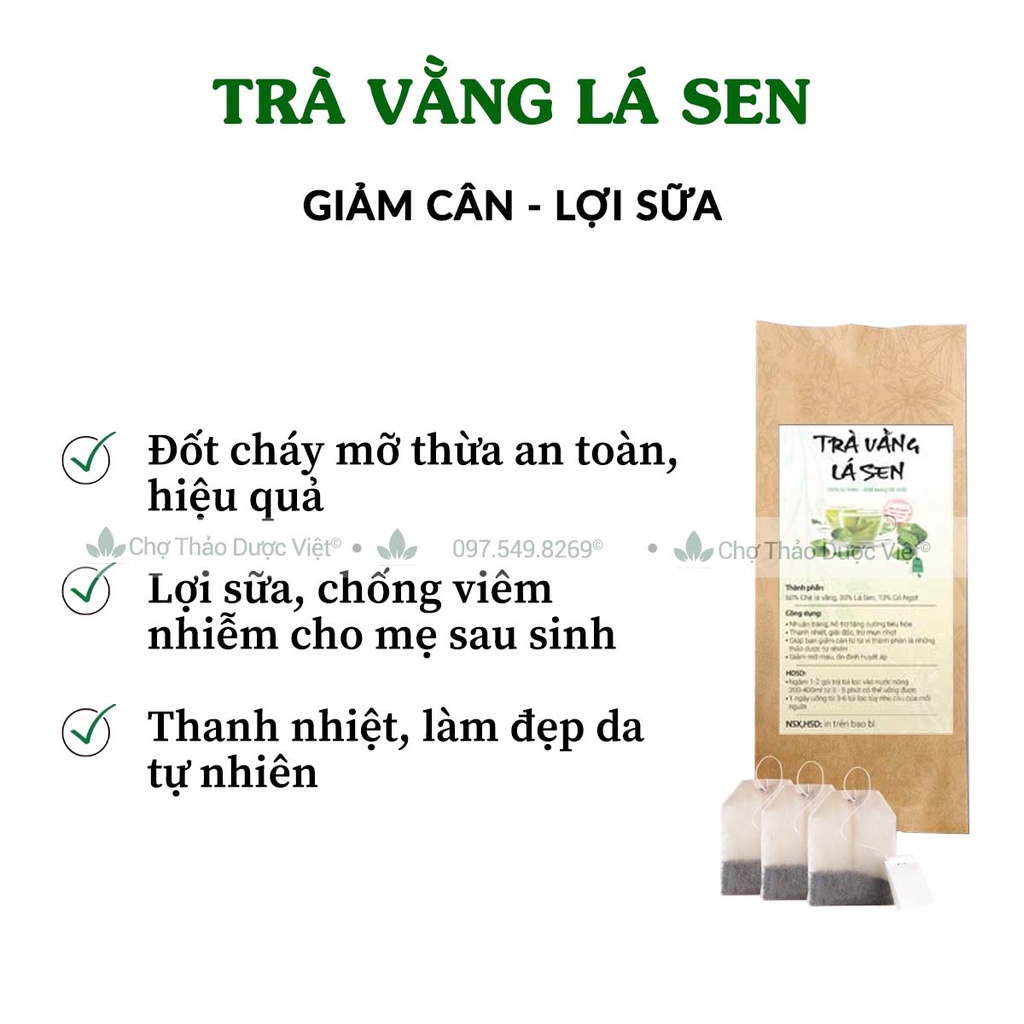 Trà vằng lá sen  - Chợ Thảo Dược Việt