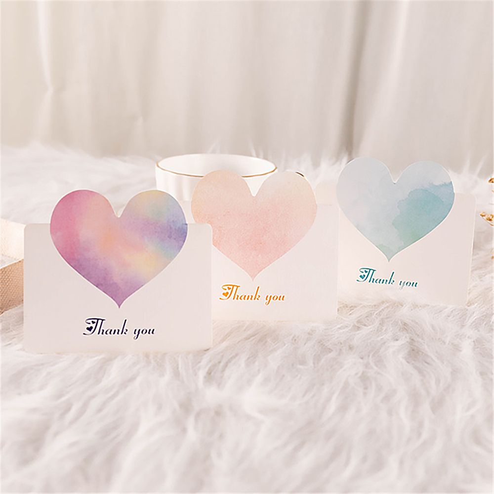 Set 5 Thiệp Chúc Mừng Sinh Nhật Hình Trái Tim Xinh Xắn 9.8x9cm