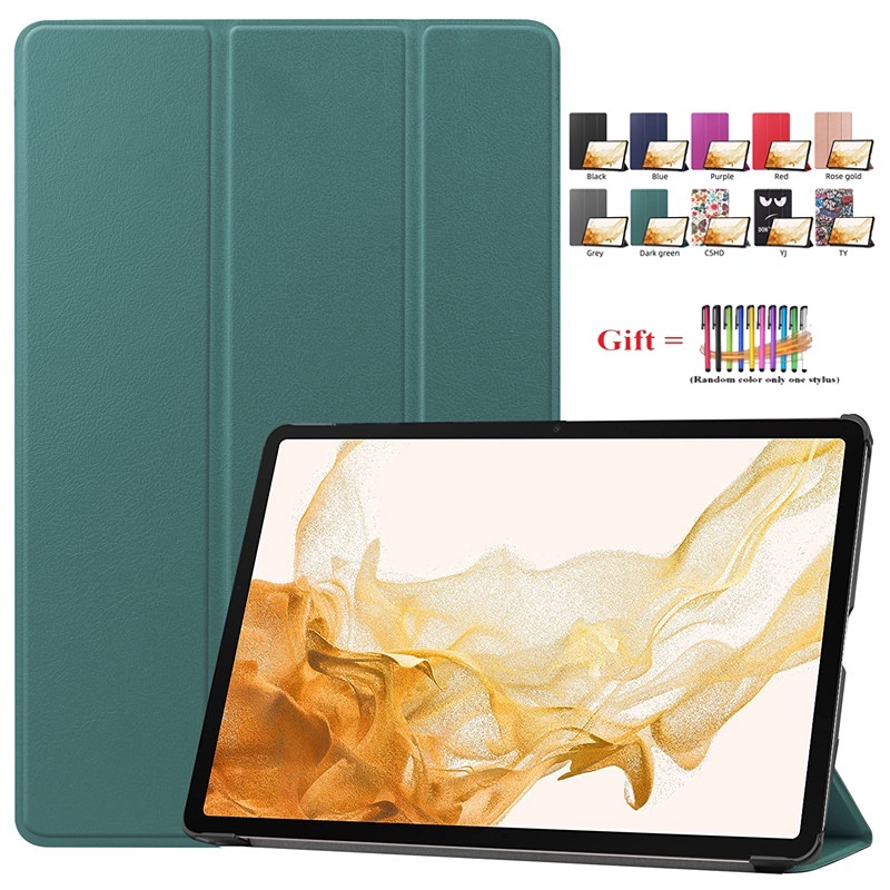 Bao Da PU Máy Tính Bảng Nắp Lật Kèm Ngăn Đựng Bút Cho Samsung Galaxy Tab S8 S7 Plus S8+ S8 Plus S7 SM-X800 X806 T730 12.4 inch