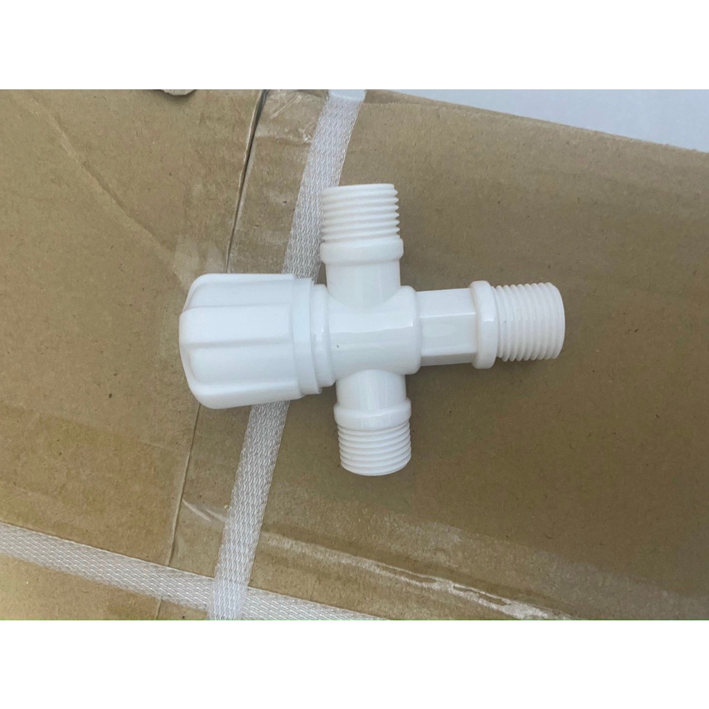 Van Có Khoá  Chia 2 Nhánh Van T chia nước bồn cầu nhựa-van khóa giảm áp lực nước