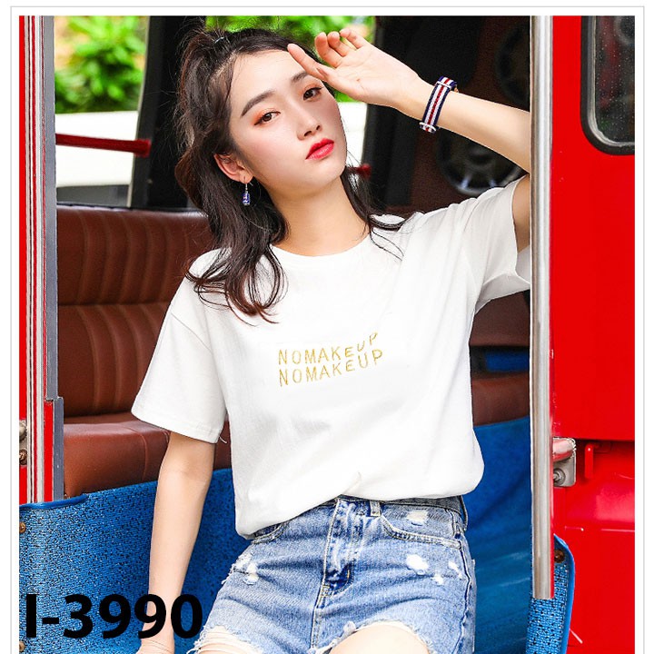 Áo Thun Nữ Tay Lỡ Chữ NOMAKEUP
