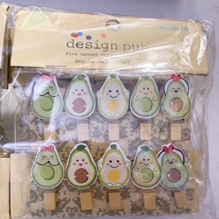 Kẹp gỗ trái bơ kèm dây 2m