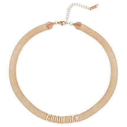 Dây chuyền thép titan màu vàng hồng 18k kiểu dáng thời trang