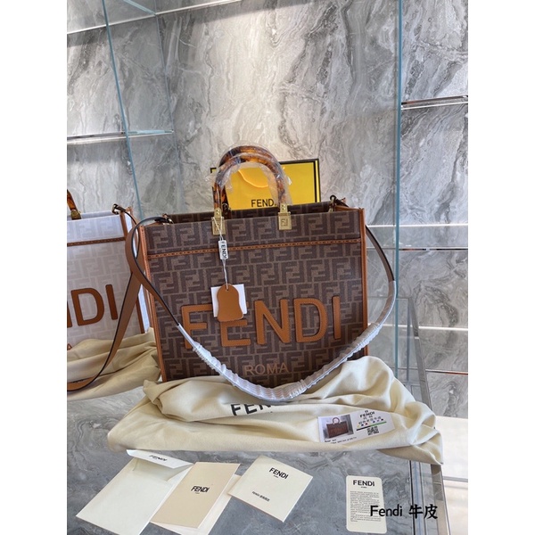 Túi xách túi tote đeo chéo da thật Fendi FD cao cấp size 35cm