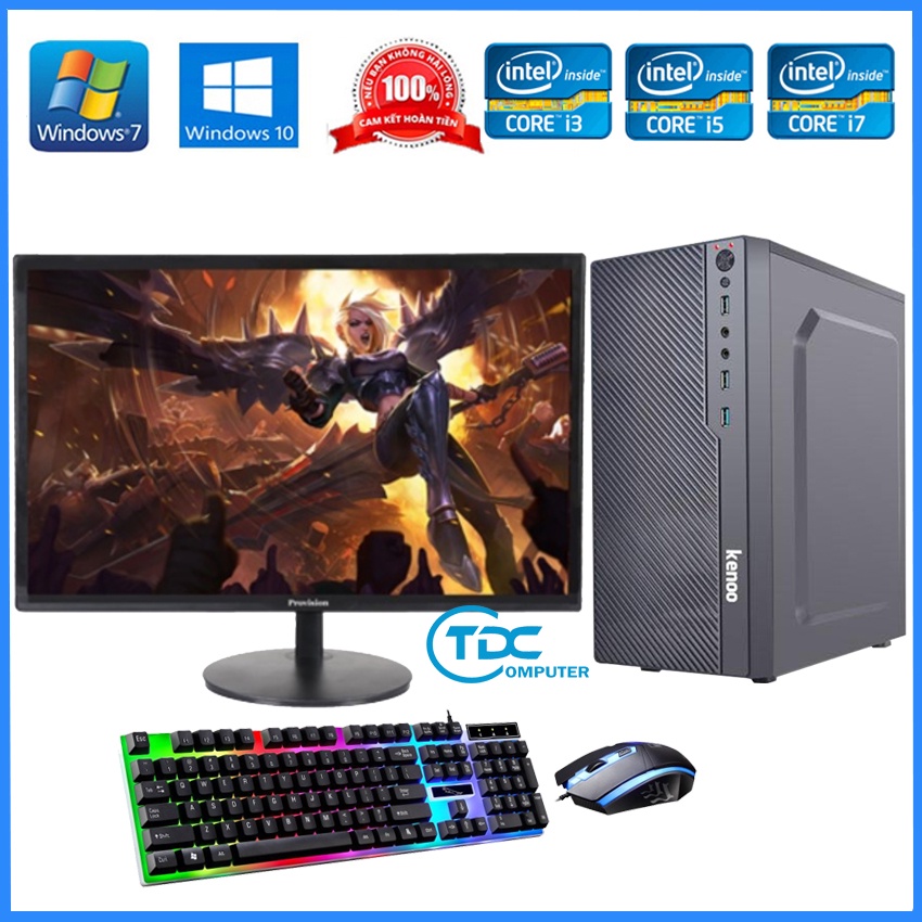 Bộ máy tính để bàn Max PC + Màn hình Provision 19 inch Cấu hình core i3, i5 i7 Ram 8GB, SSD 240GB + Quà Tặng