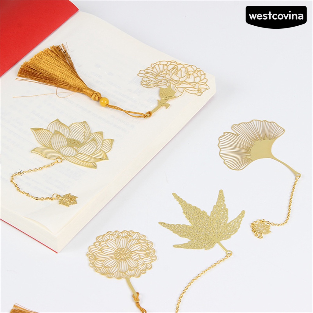 [Hot]✍Dụng Cụ Đánh Dấu Trang Sách Bằng Kim Loại Phối Tua Rua Sáng Tạo