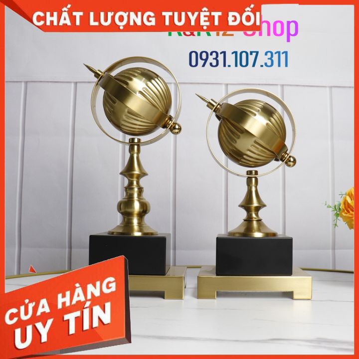 Trang trí nội thất hiện đại sang trọng. Mô hình sáng tạo Bắc Âu quả cầu kim loại trang trí để bàn tivi, phòng khách.