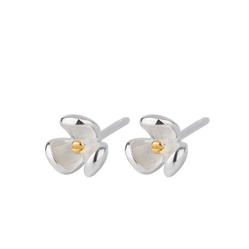 Bông Tai Nữ Bạc 925 Cao Cấp ERASHOP 000820 - Hoa Ba Cánh Liti, Nhỏ Gọn, Đơn Giản, Đeo Hằng Ngày, Đi Chơi, Siêu Rẻ Đẹp