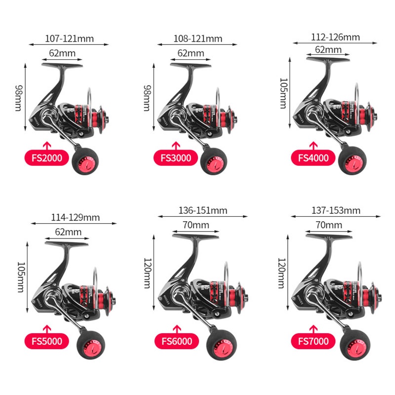 Máy câu cá kim loại DEUKIO FS2000-7000 dùng câu lure câu lăng xê mã FS