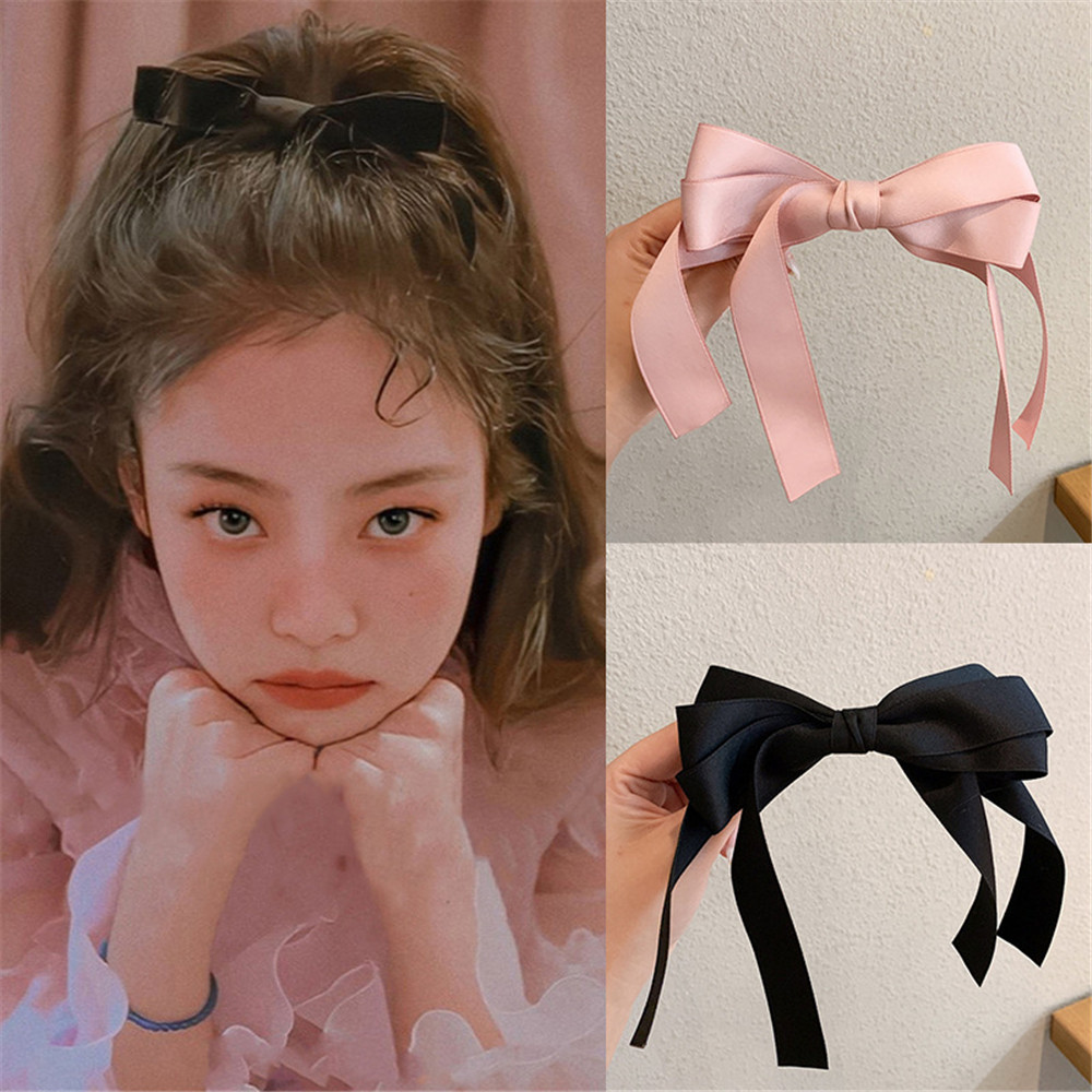 Kẹp Tóc Nơ Phong Cách Lolita Hàn Quốc Với 4 Màu Tùy Chọn