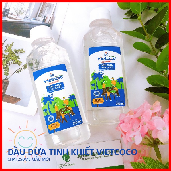 Dầu Dừa Tinh Khiết Vietcoco Chai 250ml Mẫu Mới