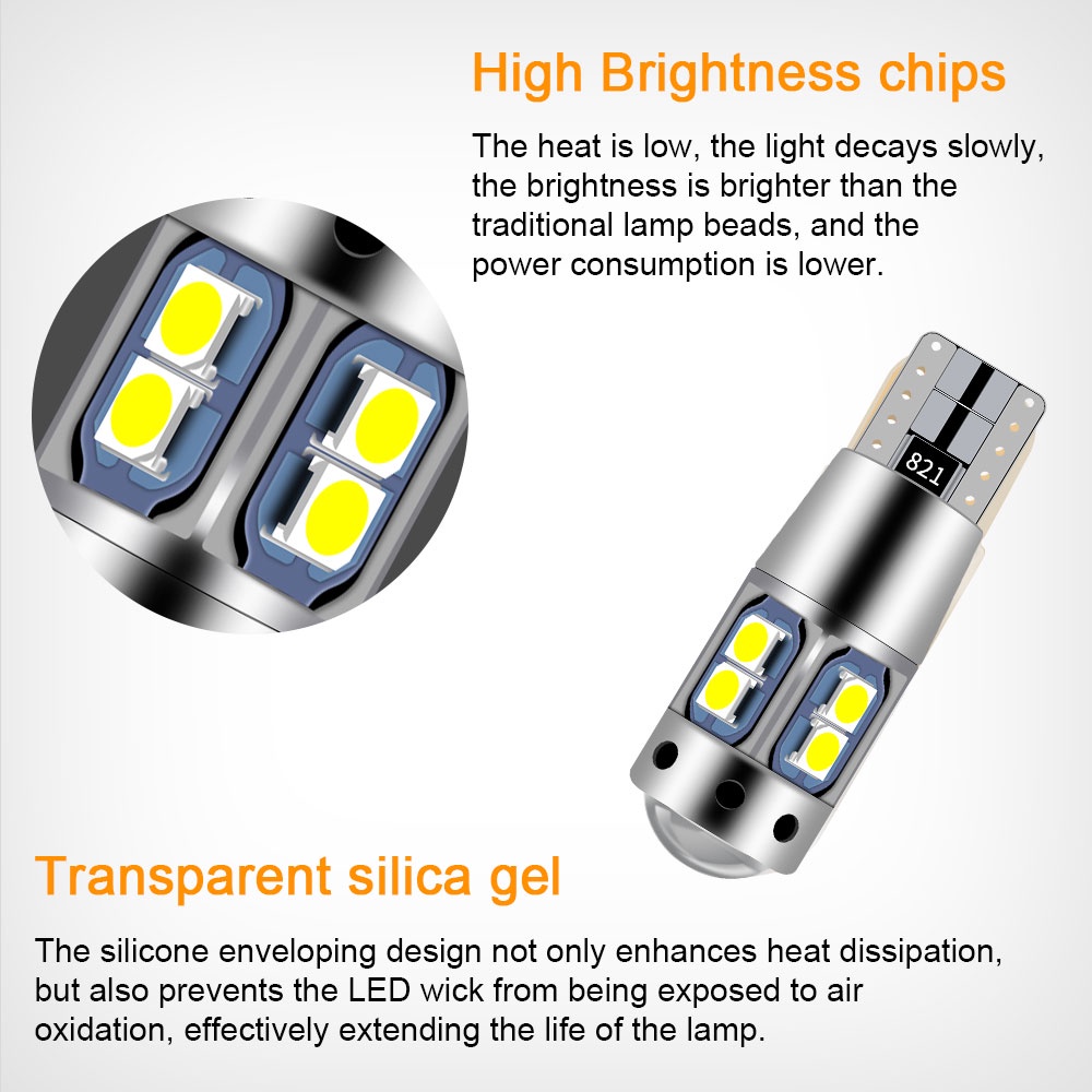 1 CÁI Xe máy Xe máy T10 Đèn biển số W5W Siêu sáng 3030 10LED T10 Nội thất ô tô Đọc sách mái vòm Ánh sáng tự động Wedge Bóng đèn đỗ xe