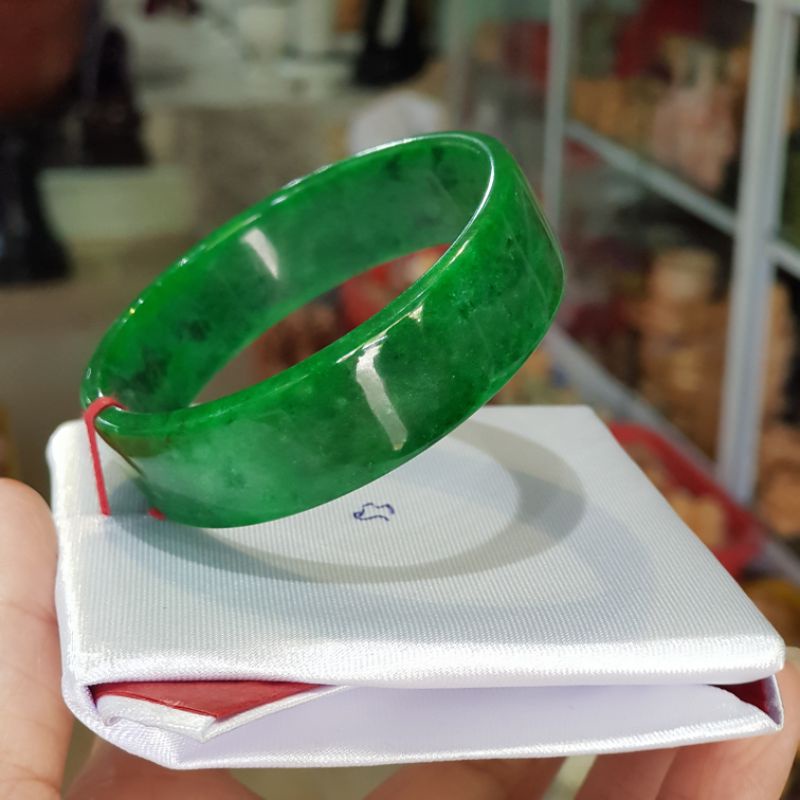 Vòng Tay Bản Vuông Ngọc Jade Xanh