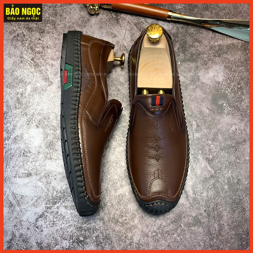 Giày da nam DA BÒ THỜI TRANG ✅ Giày lười nam da bò mềm 2 lớp cực mềm và thời trang💥 Đế cao su non cực êm ✅ Mã KH1555