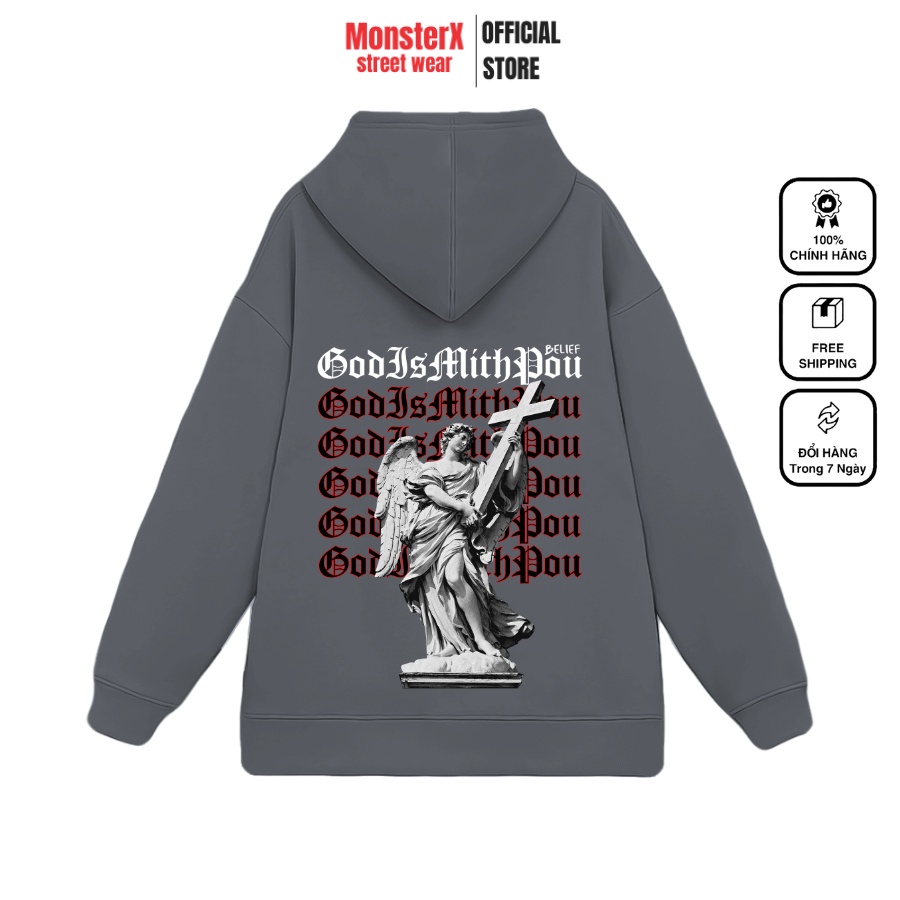 Áo hoodie nỉ bông Monster X Street Chúa GWY nam nữ form rộng thu đông Local Brand