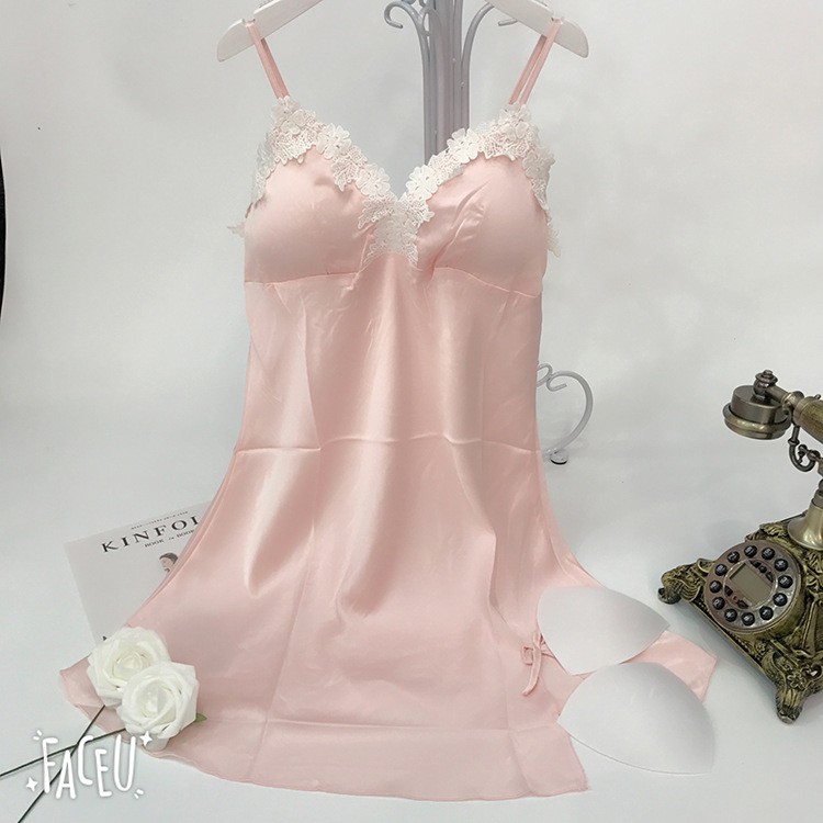 Váy ngủ satin lụa bigsize sexy đồ ngủ luạ phối ren gợi cảm giá rẻ🔥FREESHIP 50K🔥T.Ặ.NG mút đệm ngực [3sz 42-60kg] | BigBuy360 - bigbuy360.vn