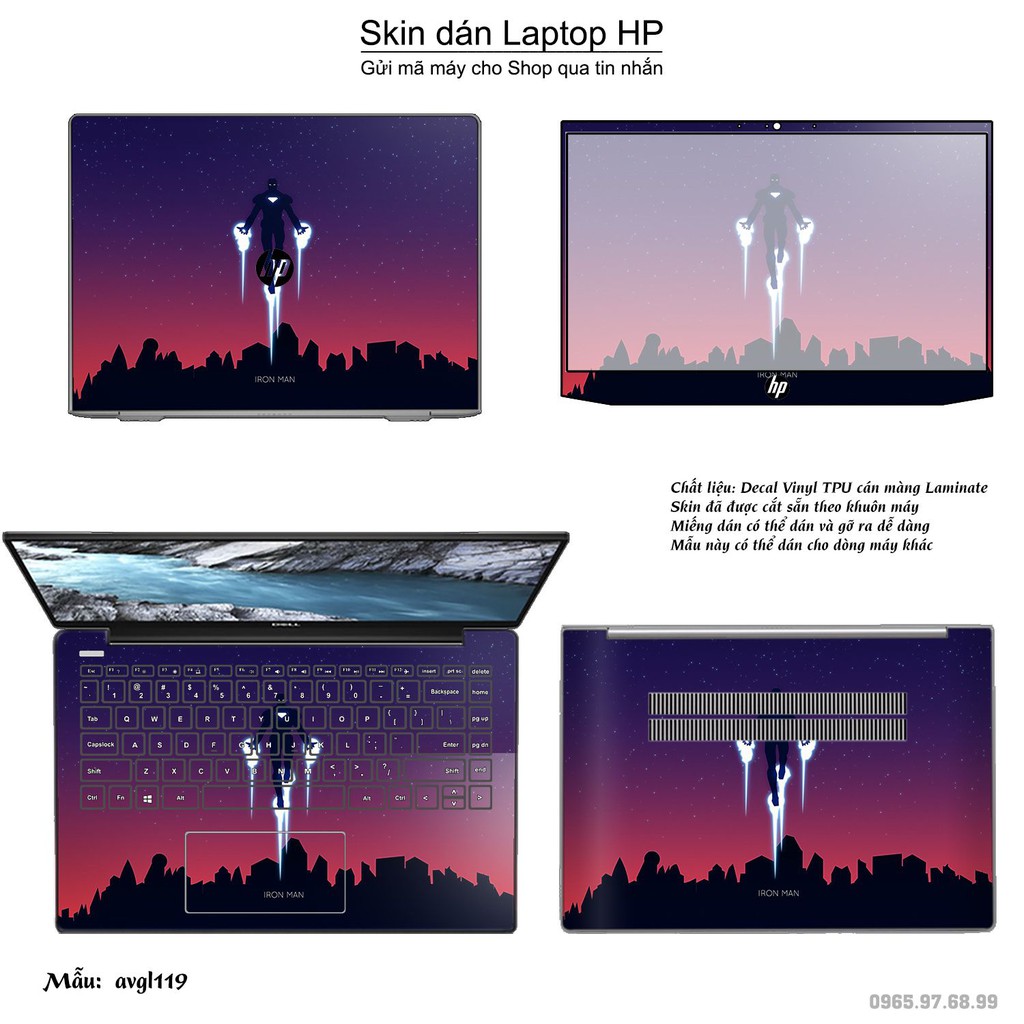 Skin dán Laptop HP in hình Avenger _nhiều mẫu 3 (inbox mã máy cho Shop)