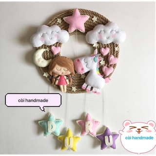 Bảng tên trang trí cho bé(vải dạ handmade)