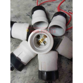 Đui đèn sứ chống cháy E14 (gắn đèn trang trí)/E27 (Đui kín nước)