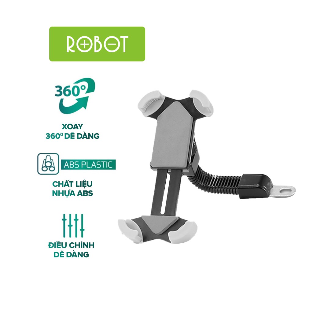 Giá Đỡ Điện Thoại Xe Máy ROBOT RT-MH01 - 4 Góc Kẹp Chắc Chắn - Phù Hợp Màn Hình 4-5.5 inch
