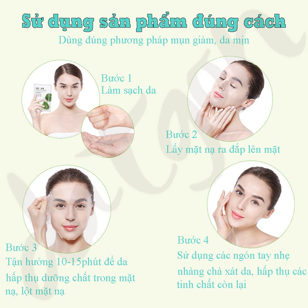 Mặt nạ dưỡng ẩm bingju. Mask tràm trà dưỡng trắng da, ngừa thâm nội địa cao cấp 28ml 2021