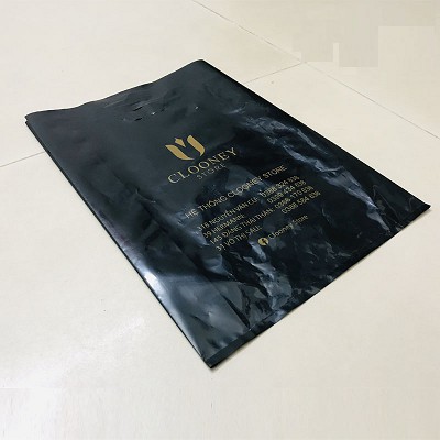 (Cực rẻ) 1kg Túi nilon PE nguyên sinh, loại 1 quai xách hạt xoài, túi quà tặng, màu trắng đen