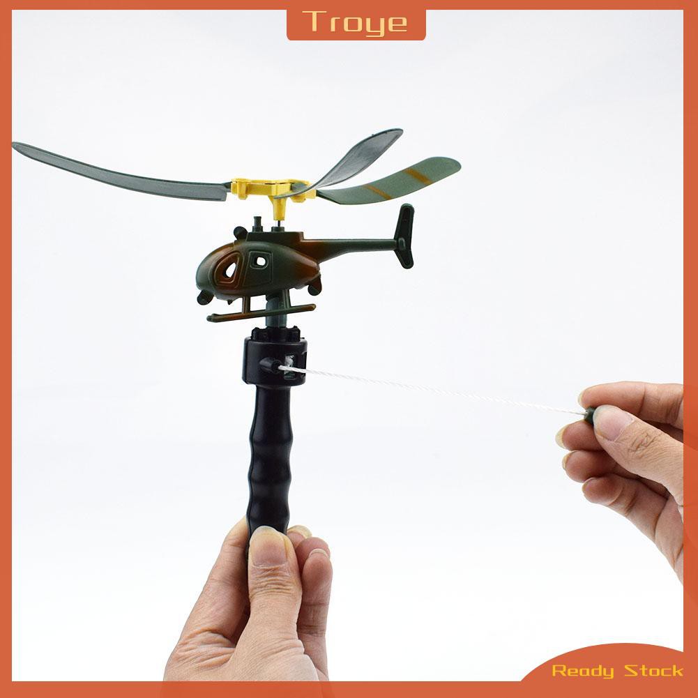 Aviation Model Copter Handle Pull Helicopter Plane Outdoor Toys for Kids
