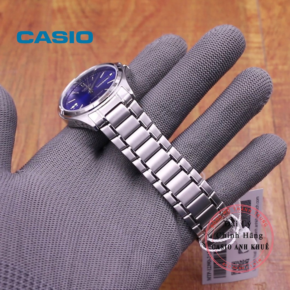 Đồng hồ nam casio MTP-1239D-2ADF dây kim loại mặt xanh