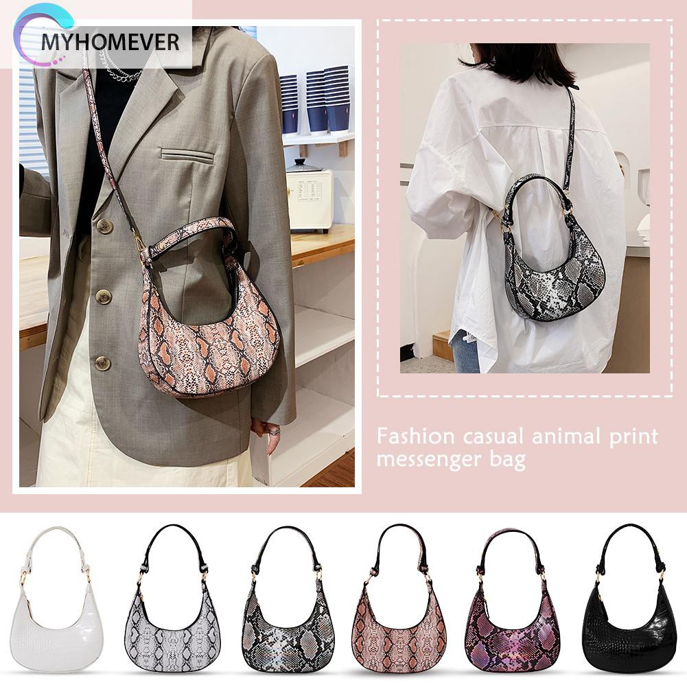 túi Retro Snake Pattern Underarm Hobo Women PU Leather Crossbody Purse Handbag nữ