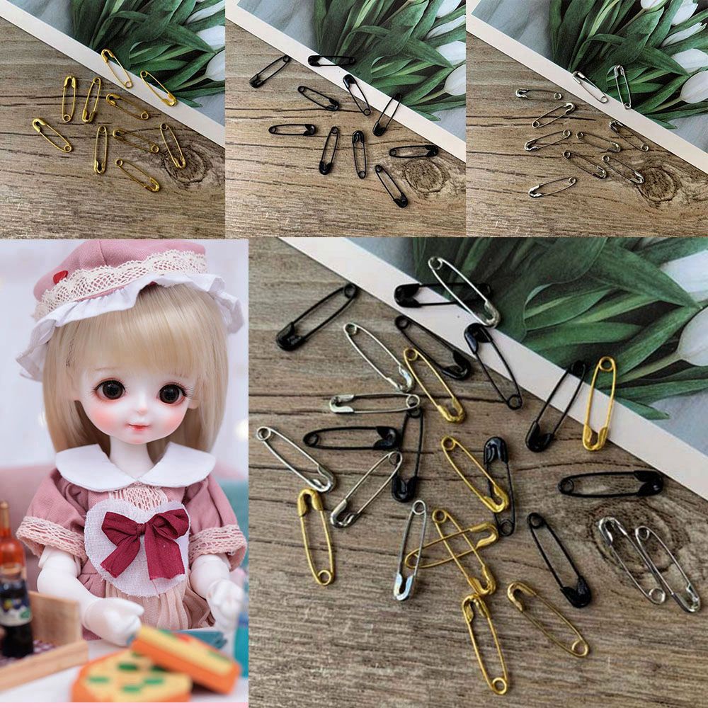Set 10 kim băng mini 19x4mm bằng kim loại nhiều màu sắc tuỳ chọn dùng may quần áo búp bê