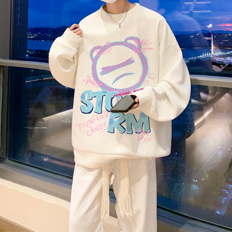 Ifnicefuture set Áo hoodie Dài Tay Và Quần Ống Rộng Thời Trang Xu Hướng Mới Cho Nam