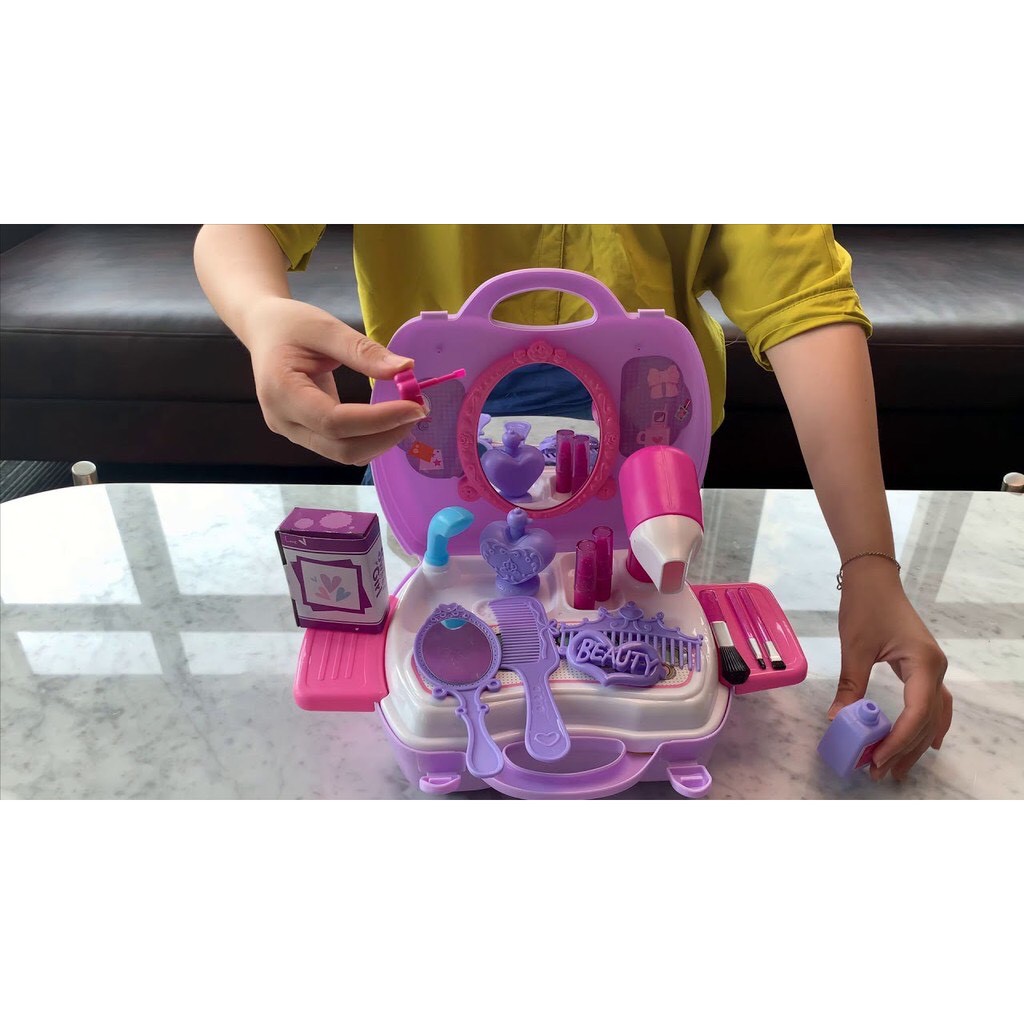 Bộ đồ chơi trang điểm cho bé gái 21 món giúp bé phát triển kỹ năng sáng tạo và nhận biết màu sắc