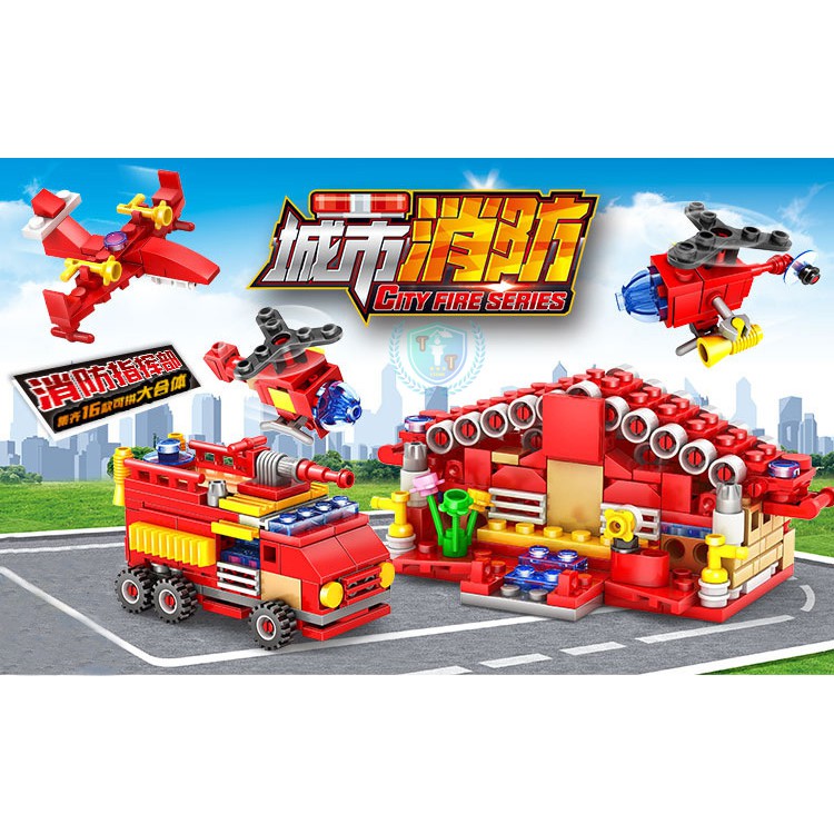 Đồ chơi xếp hình LEGO xe và công trình cứu hỏa cho bé phát huy sự sáng tạo và tư duy logic
