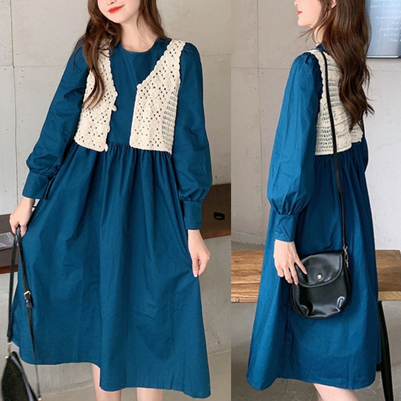 Áo khoác eo cardigan sweater dệt kim không tay cổ chữ V cài nút phối ren hoa cổ điển giản dị cho nữ