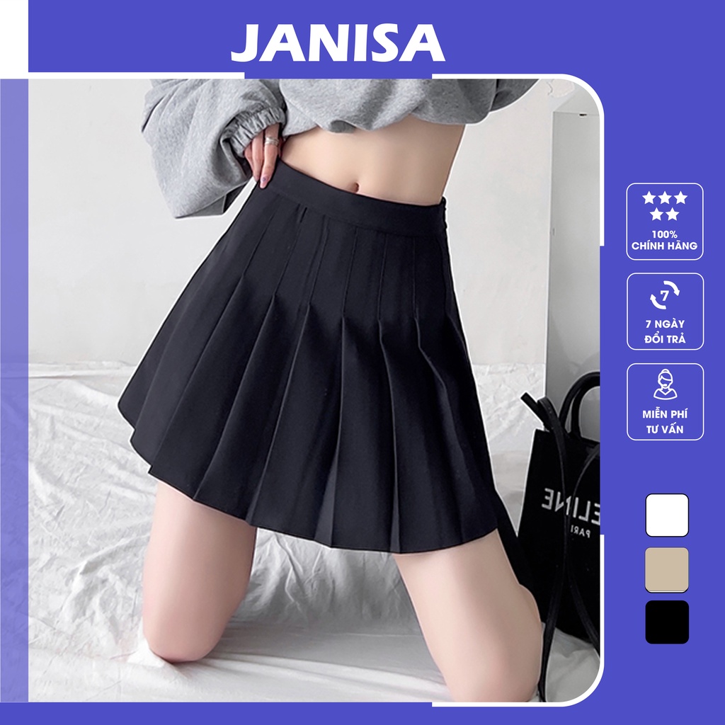 Chân váy xếp ly lưng cao tennis ngắn công sở đẹp JANISA CV02